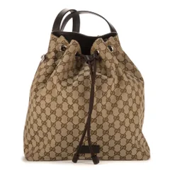 [中古] GUCCI グッチバケットバックベージュGGキャンバスA