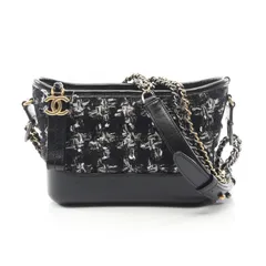 シャネル CHANEL ショルダーバッグ ガブリエル ドゥ シャネル スモール ホーボー A91810 ブラック/シルバー ファブリック レザー ガブリエル ドゥ スモール ホーボー チェーンショルダー