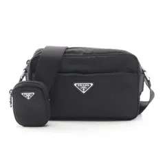 プラダ PRADA ショルダーバッグ Re-Nylon ブラック ナイロン サフィアーノレザー トライアングルロゴ ショルダーバッグ レディース Used A