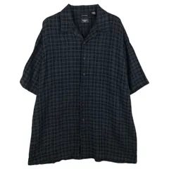 古着 ハガー Haggar チェック柄 半袖 オープンカラー レーヨン×リネンシャツ メンズXL相当 ボックスシャツ ヴィンテージ/eaa607613