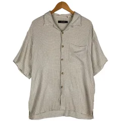 古着 BACHRACH チェック柄 半袖 オープンカラー アセテート×レーヨンシャツ ボックスシャツ USA製 メンズL相当 ヴィンテージ/eaa607614