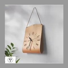 時計 アナログ 掛け時計 壁掛け 時計 ウォールクロック レザーバッグ風 革 レザー インテリア おしゃれ かわいい シンプル モダン レトロ風