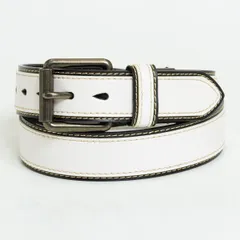 【新品・未使用】 ベルト メンズ 2色 ローラーバックル 型押し ロゴ 刻印 太め 40mm サイズ調整可能 カット可能 丈夫 おしゃれ かっこいい 古着風 Dickies ディッキイズ 06/WHT-BLK ホワイト ブラック 白 黒 DS0068C-CPZ