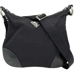 プラダ PRADA ナイロンショルダーバッグ BT0541 ブラック ナイロン・レザー レディース ショルダーバッグ