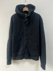 ポロラルフローレン メンズ ブラック コットン フードジップアップ アウター