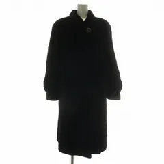 サガミンク SAGA MINK ROYAL 金サガ ロイヤル シェアード ミンクファー コート アウター 毛皮 ロング 肩パッド F 黒 ブラック /XZ ■GY17