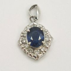 美品】k18 pt900 コンビ ダイヤ 大粒 トパーズ ネックレストップ 