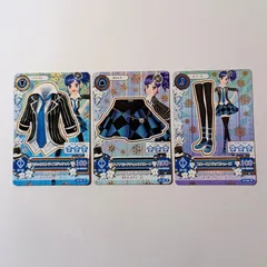 1弾【コーデセット】ブラックストライプジャケット ダイヤモンドチェックスカート ブルーストラップシューズ 霧矢あおい ／ アイカツ！ Aikatsu！