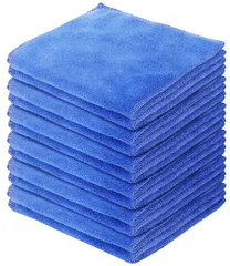 新品 DABLOCKS マイクロファイバークロス ふきん お掃除タオル 30×30cm、12枚セット(ブルー)
