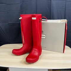 $【値下げ交渉可能】HUNTER ハンター 長靴 レインブーツ バックル付き レディース US6サイ23.0〜23.5cm