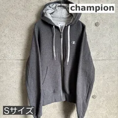 【USED】US 古着 Champion チャンピオン ジップアップ パーカー グレー メンズ S フルジップ ワンポイント ロゴ フーディー スウェット  アウトドア USA古着 アメカジ スポカジ アメリカ USA シンプル ストリート