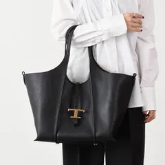 TOD'S トッズ バッグ トートバッグ 鞄 Tタイムレス レザー ショッピングBAG ミディアム XBWTSBA0300Q8E レディース 肩掛け 通勤 ブラック ブラウン レザーバッグ オケージョン
