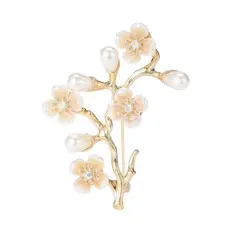 オーロラカラーの小さな桜ブローチ 4枚の花びら さくら 幸運 花  植物 ブローチ　和装　着物