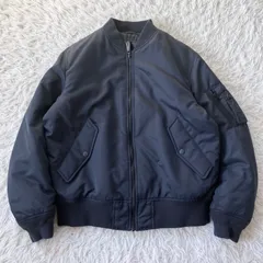 状態良 ユニクロ ナイロンジャケット 中綿ジャケット フライト ジャケット ブルゾン UNIQLO ネイビー 古着 4696