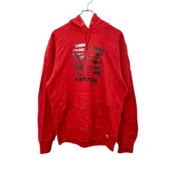 RUSSELL ATHLETIC プリントスウェットパーカー M レッド ラッセルアスレチック フーディー トレーナー 裏起毛 秋物 a801-5858