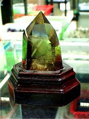 オブシディアン 天然石 ❑ 珍しい翠 無垢 六角柱置物 ❒ オブジェ オブシディアン 天然石 ❑ 珍しい翠 無垢 六角柱置物 ❒ オブジェ