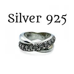 【煌めきを宿す】パヴェ Silver 925 刻印 Vintage Design Ring シルバー ヴィンテージ デザイン リング 8号 指輪 ピンキーリング　ユニセックス