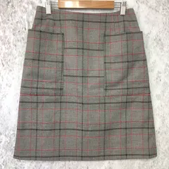 URBAN RESEARCH ROSSO アーバンリサーチ ロッソ フロントポケット タイト スカート グレー レッド グレンチェック 38サイズ 〇◇