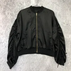 Emsexcite エムズエキサイト 袖 シャーリング リボン BZ ブルゾン ブラック Mサイズ 〇◇