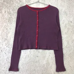 mysty woman ミスティウーマン ボーダー ショート カット カーディガン レッド ボーダー Fサイズ 〇◇