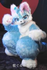 一点物 四足歩行 ケモノ 着ぐるみ ファースーツ マスク コスプレ 鍵