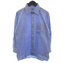 ダンヒル dunhill ドレスシャツ ワイシャツ 長袖 ボタンダウン ストライプ ブルー ■ECT
