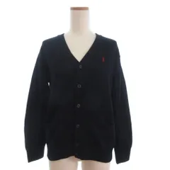 イーストボーイ EAST BOY カーディガン ニット 長袖 Vネック ワンポイント 紺 ネイビー L