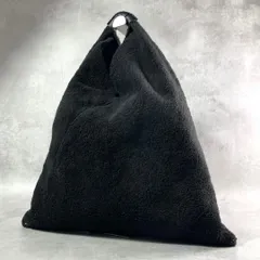 極美品 MM6 MAISON MARGIELA エムエムシックス 2015AW ジャパニーズトート ボア フェイクムートン ハンドバッグ 肩掛け可能 ブラック 黒 レディース メンズ