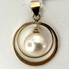 【鑑別書付】K18 ペンダント トップ 真珠 パール 総重量0.90g ゴールド 18金 サークル
