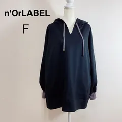 n'Or LABEL ダンボールニットキーネックパーカー ブラック ダンボールニット パーカー コクーンニット プルオーバー キーネック パフスリーブ ボリュームスリーブ Fのサムネイル