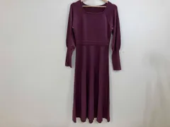 LOULOU WILLOUGHBY ニットワンピース ロングワンピース 長袖ワンピース ボルドー 2 春