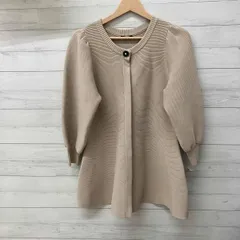 TO BE CHIC トゥービーシック W5F02-331-40 ポリエステルヤーンチュニック ニットカーディガン 三陽商会 レディース Lサイズ ベージュ