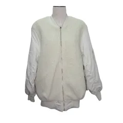 アースミュージック&エコロジー EARTH MUSIC & ECOLOGY 長袖 ジャケット MA-１リバーシブル ボア Mサイズ ホワイト カーキ k32925 0107