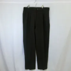 UNIQLO ユニクロ タックテーパードパンツ(ワイドフット・丈標準71～77cm) ダークブラウン Lサイズ 〇◇