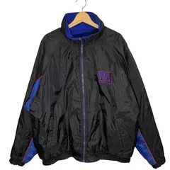 NFL untque 90年代/90's ヴィンテージ リバーシブルジャケット 中綿入り NEWYORKGIANTS ナイロンジャケット フロント刺繡 オーバーサイズ ビッグシルエット KOREA製 XLサイズ ブラック/ブルーのサムネイル