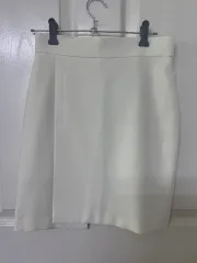 白 麻 スカート