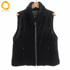 #w レリアン Leilian 中綿 ベスト 13+ 紫系 ベロア調 スタンドカラー 段々 大きいサイズ レディース [952787] k01