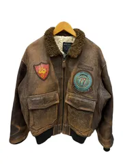 AVIREX (アヴィレックス) G-1 フライトジャケット レザー U.S.NAVY ビンテージ S ブラウン メンズ/025