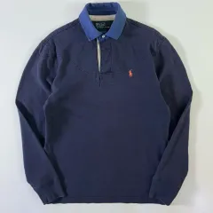 POLO ラルフローレン 刺繍コットン ネイビー ラグビー Tシャツ