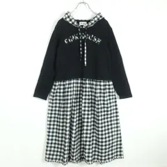 ピンクハウス★重ね着風♪ドッキングワンピース フーディ ネイビー系 ギンガムチェック♪z17152