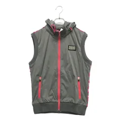 未使用品 メンズ ダンスウィズドラゴン DANCE WITH DRAGON ベスト 2(M) グレー×ピンク ニット カモフラ フード付き