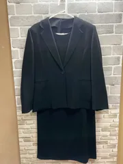 A【A22-95】◇ FIGAROCLUB FORMAL PAIS  15サイズ　ジャケットスーツスカート3点セット　肩パッド付き　ブラックカラー