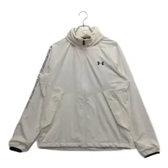 中古 メンズ アンダーアーマー UNDER ARMOUR フルジップアウター L 白 ホワイト ストレッチ フード付き