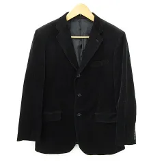 ユニクロ UNIQLO ジャケット テーラージャケット シングル 3B コーデュロイ 総裏 ベンツ 黒 ブラック XL