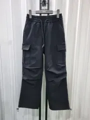 ブラック カーゴ ジョガー パンツ ワイド パンツ