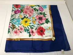 ◆GUCCI　グッチ　花柄スカーフ　シルク100％　本体のみ　中古◆19980★