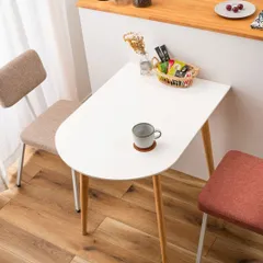 ♪２人掛 壁付け可能 半円 ダイニングテーブル ［幅85cm］　　　　ダイニング テーブル 1人暮らし 2人暮らし おしゃれ DINKS