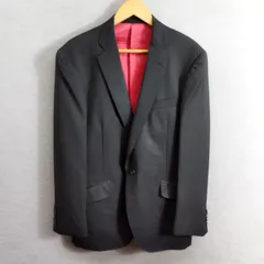 ROYAL ロイヤル テーラード ジャケット 背抜き 1B ビジネス オフィス 日本製 ブラック系 A145