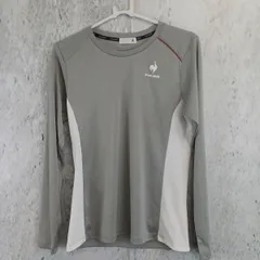 le coq sportif スポーツウェア テニスウェア 長袖 レディース グレー×ホワイト Lサイズ □〇