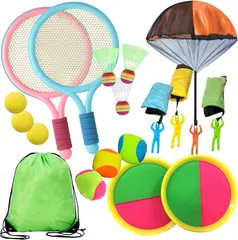 SALUDABLE 外遊び 子供 おもちゃ バトミントン パラシュート キャッチボール 公園 収納袋